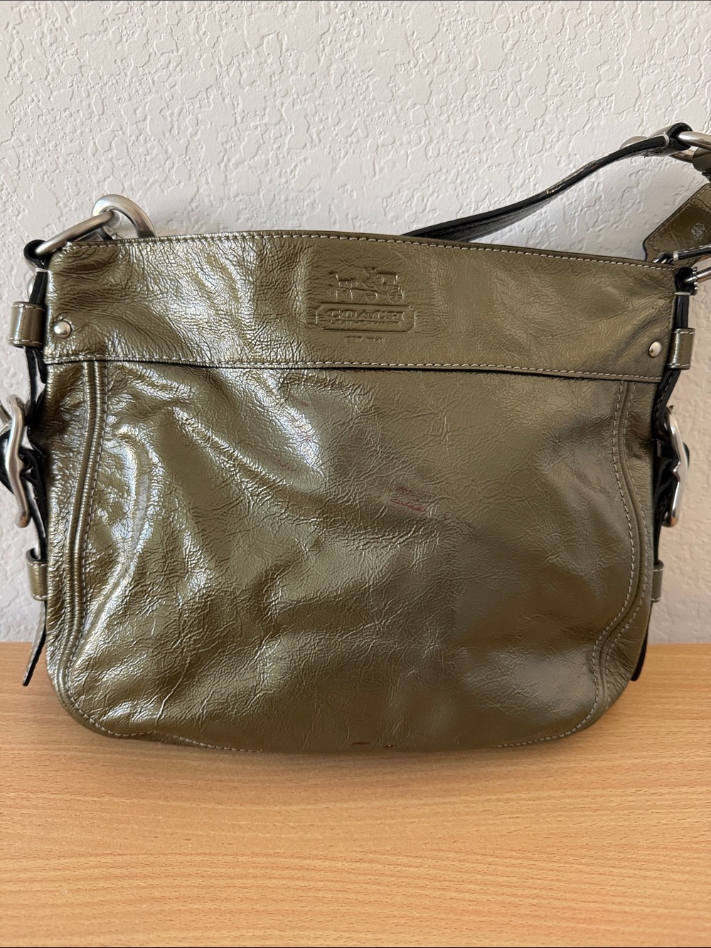 Coach Zoe Olive Green Leather